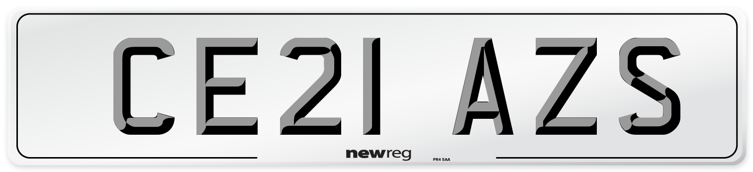 CE21 AZS Number Plate from New Reg